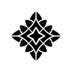 Obraz premium Black Geometric Floral Flower Mandala Pattern Logo Design Inspiration