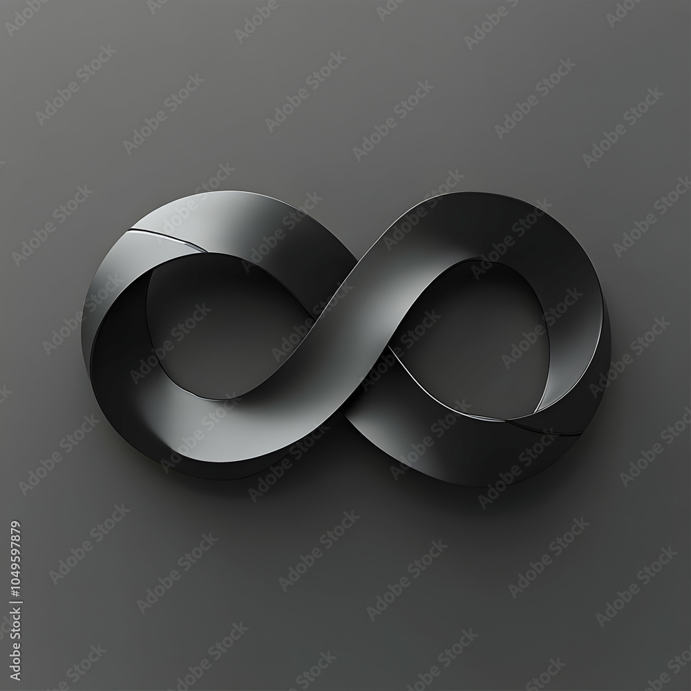 Poster abstract infinity symbol with sharp angles and clean lines in a minimalist design