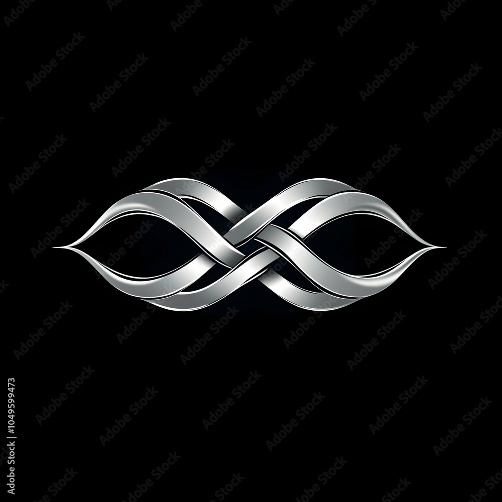 Poster interlocked double infinity logo symbolizing unity and connection in a modern design