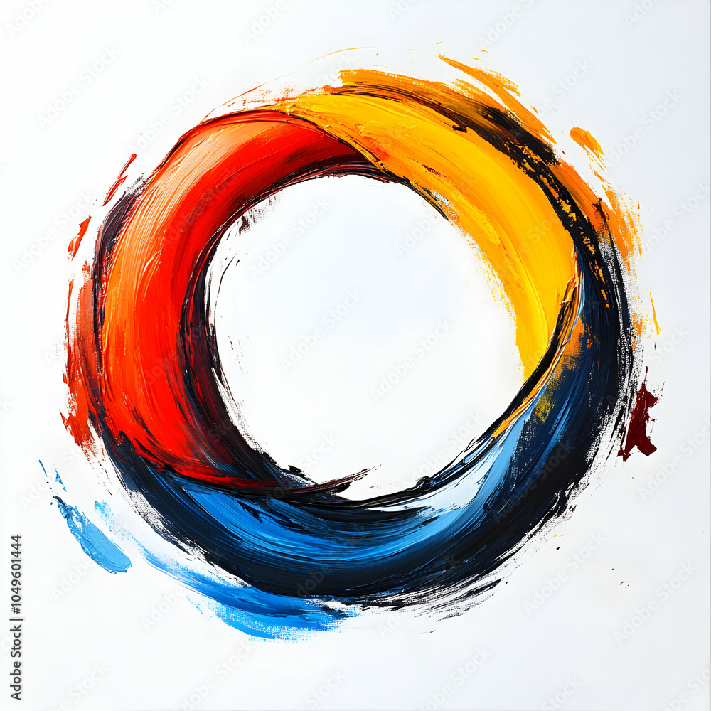Poster artistic infinity loop in brushstroke style with vibrant colors and textured background
