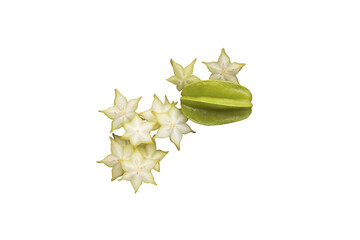 star fruits green local vegetation of asia arrangement flat lay postcard style 