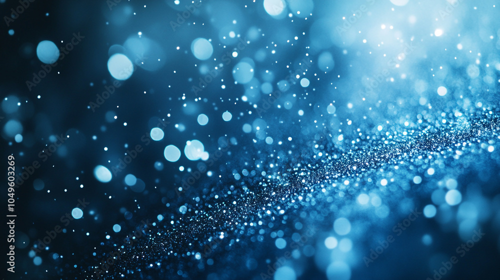 Poster captivating blue bokeh effect with sparkling lights creating a dreamy atmosphere in the background