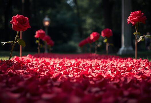 Rose Petal Pathway A pathway of rose petals representing the bea