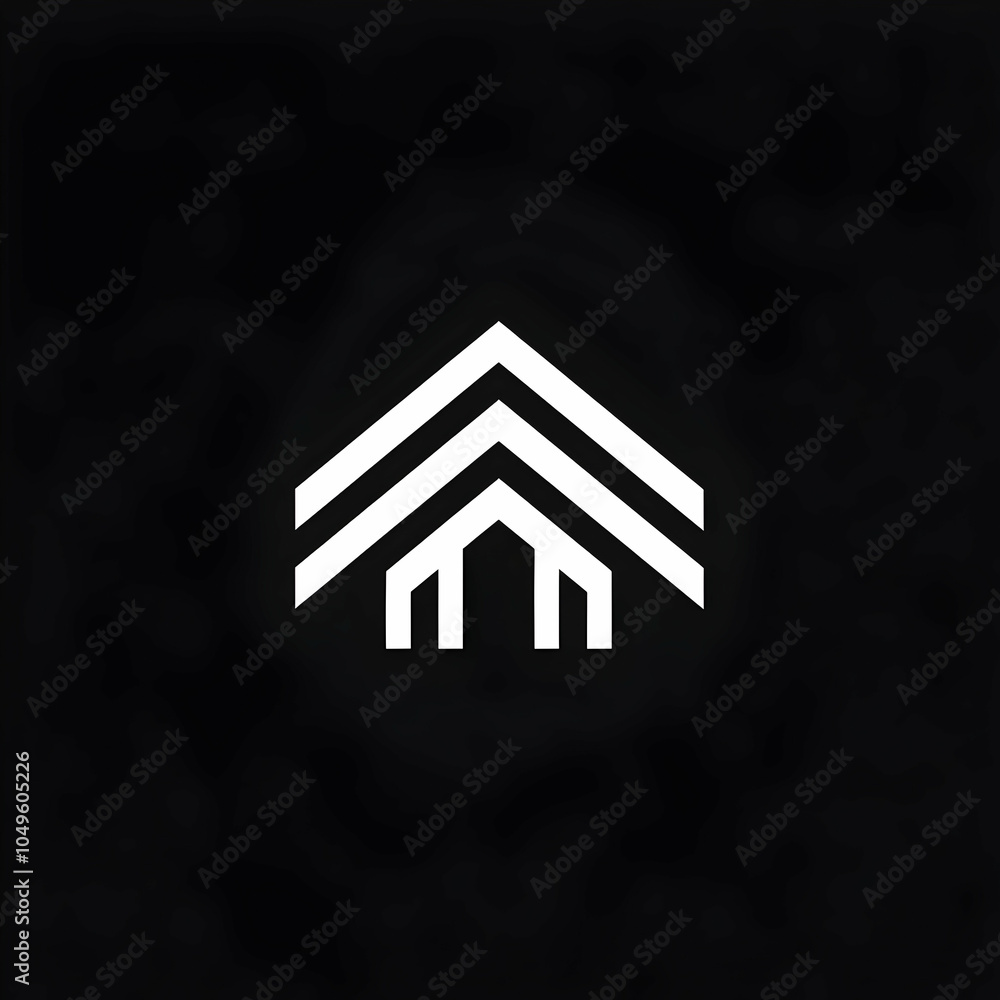 Aufkleber minimalist roof and window icon featuring clean lines and simple design elements