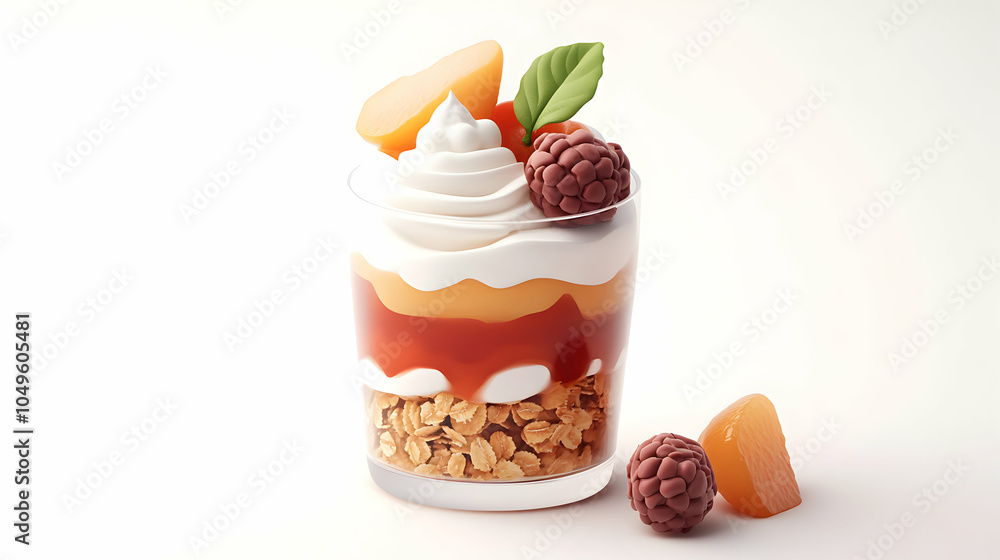 Poster 3d cartoon style icon of a perfectly smooth clay material featuring a whimsical design in a playful 