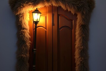 Narnia Wardrobe Wardrobe entrance lamppost reading light and fau