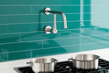 Wall Mounted Pot Filler A sleek wall mounted pot filler faucet a