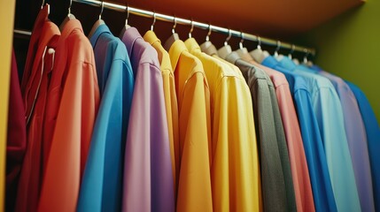 Fototapeta premium Colorful Closet with Stylish Garments