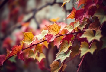 Fototapeta premium Vibrant Vines Macro shot of vines with lomography effect