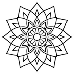 Traditional Mandala Liner Art Vector Illustration