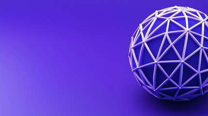 A futuristic geometric sphere design with a blue-purple gradient background, ideal for technology or abstract projects.