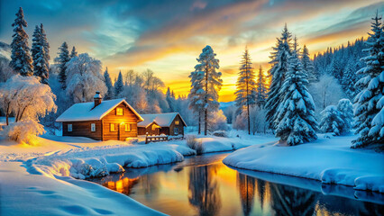 winter landscape in the mountains