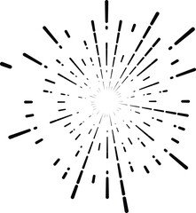 Obraz premium Black fireworks icon for celebration and happy new year