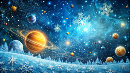 Naklejka premium christmas balls on the snow