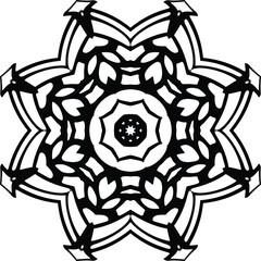 Flower Design Mandala Art Circular Pattern in Form of Mandala With Flower for Henna, Mehndi, Tattoo, Decoration Decorative Ornament in Ethnic Oriental Style.