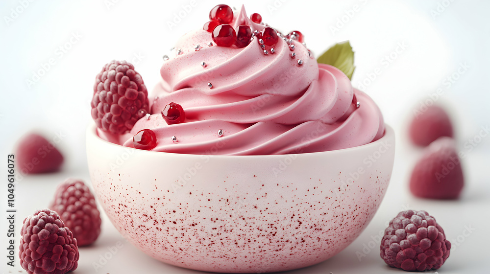 Poster 3d clay style parfait icon with smooth and shiny finish in a minimalist presentation