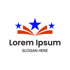 Obraz premium Bold Star and Book-Themed Logo for Educational or Political Use