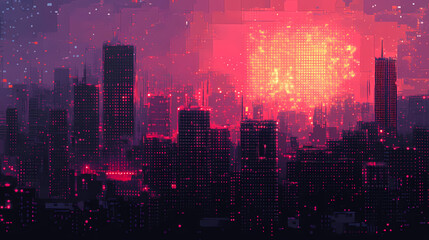 Fototapeta premium Square pixel pixels design art backdrop. Digital Pixel Art. Illustration