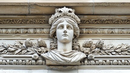 Fototapeta premium Classical Statue of Mythological Figure in Close-Up