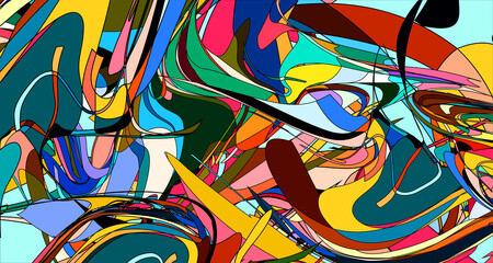 Obraz premium Abstract psychedelic fractal fluid colorful background for summer