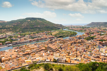 Panoramic view of Bosa from the castle