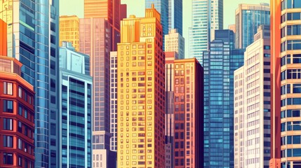 Obraz premium Urban Skyline with Clean Lines and Detailed Textures