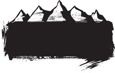grunge mountain landscape with banner