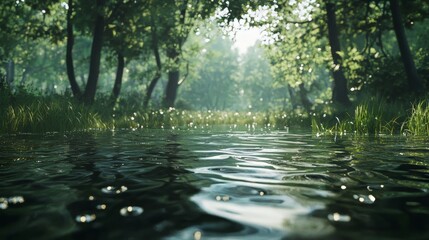 Fototapeta premium Ripple on water body. water. Ultra realistic. Photorealistic