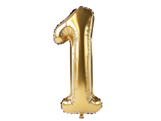Golden Number One Balloon for Celebrations