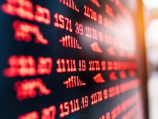 Fototapeta premium Analyzing Market Trends Through Stock Price Fluctuations and Financial Indicators