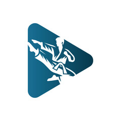 Martial Artist Logo Design Vector Illustration