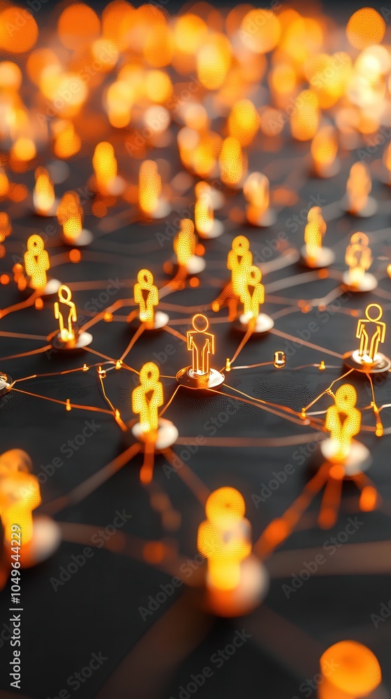 Poster exploring the interconnectedness of people in a digital network environment