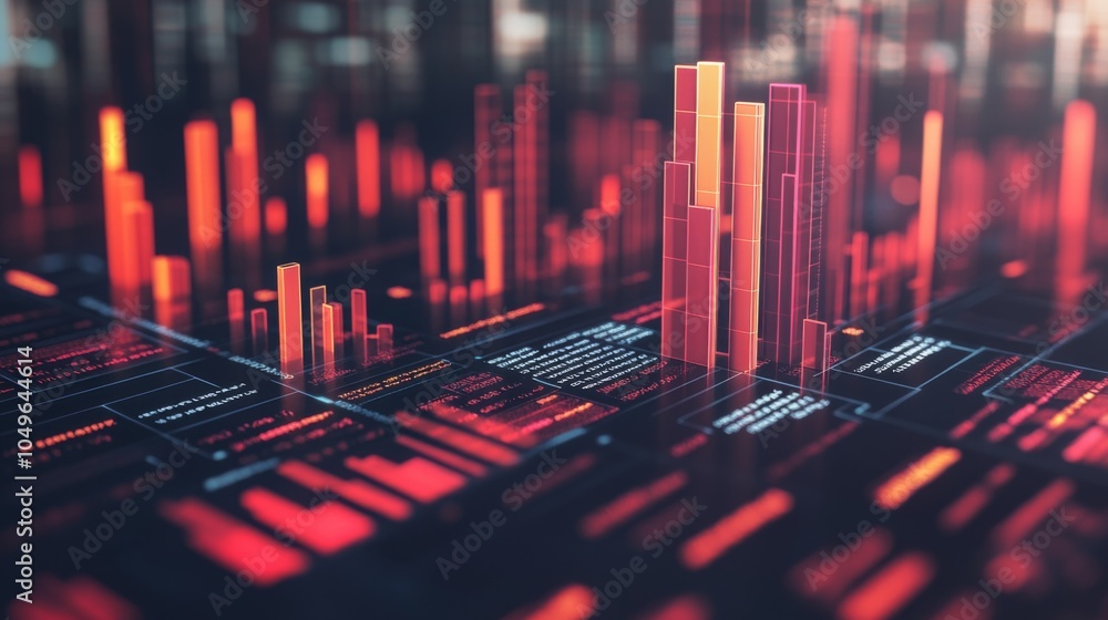 Poster high contrast 3d data visualization with soft light