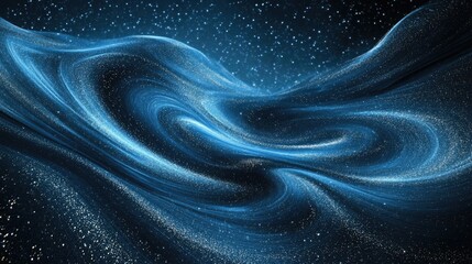 Fototapeta premium Black blue glowing light swirl noise texture background banner design