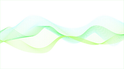 Abstract green Waves. Blend wave lines. Futuristic technology wave lines background. Abstract wavy green white background