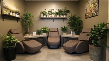 Fototapeta premium Modern Relaxation Spaces in a Spa Setting