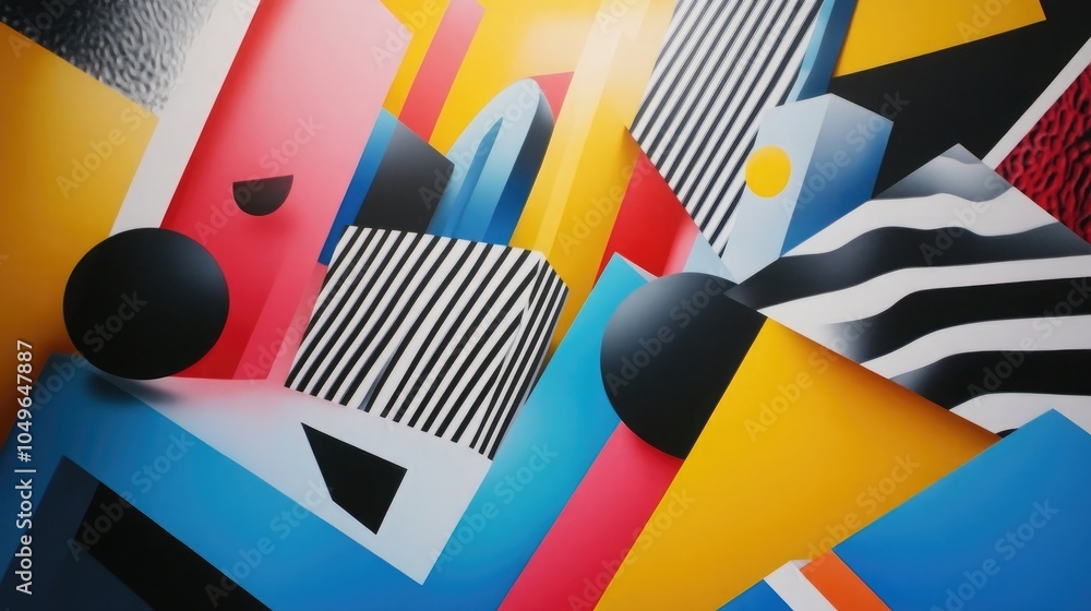 Poster bold abstract design with contemporary geometric elements and dynamic color schemes