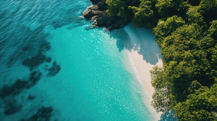 Turquoise waters at a tranquil beach, perfect for promoting exotic travel destinations and tropical getaways