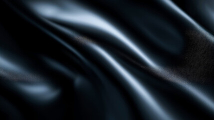 Obraz premium Abstract background of black fabric with flowing, soft, and smooth silky texture.