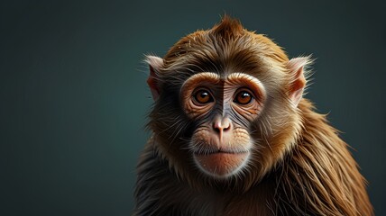 Monkey illustration and digital art of an animal isolated on a background for poster, post card or printing. Cute, creative and drawing of a cartoon character for wallpaper, canvas and decoration.