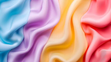 Fototapeta premium Abstract background of colorful silk fabric.