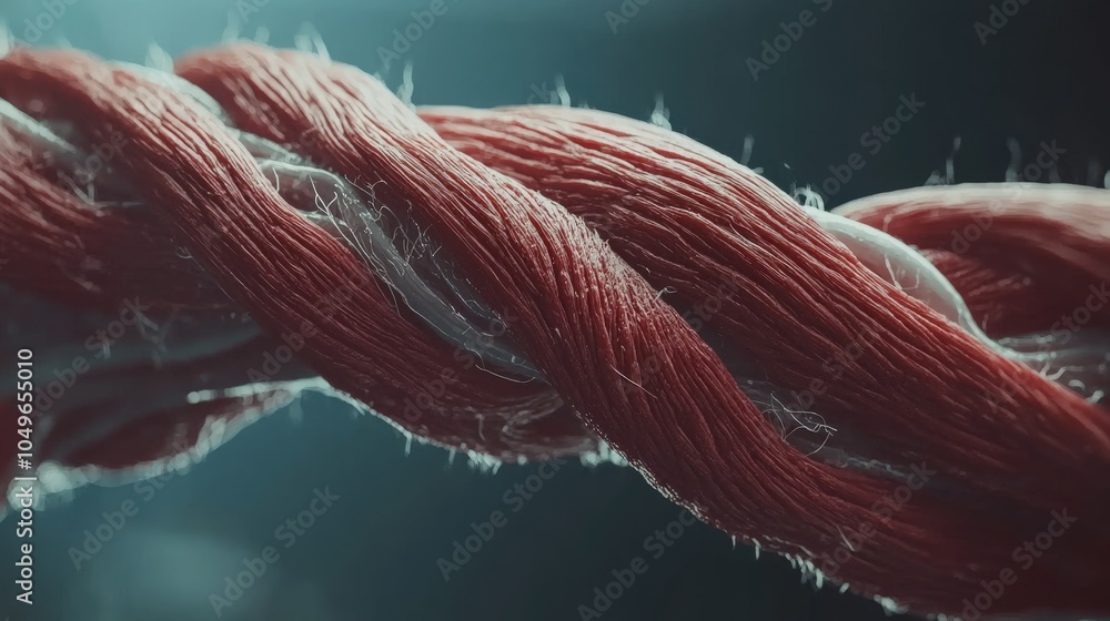 Poster this close-up view captures the twisting and contracting muscle fibers, highlighting their complex s