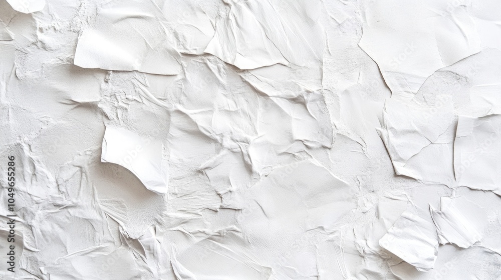 Poster White abstract cement wall background with paper texture, creating empty copy space