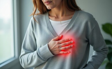 Women Chest Pian, Women Breast Pain. Women Heart Pain . Heart Attack . Lungs Pain 