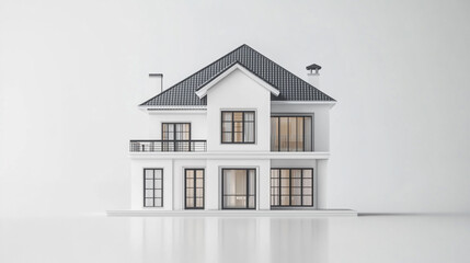 A grand white mansion showcasing luxurious and A contemporary Australian home features white stucco walls, classical architectural design with ornate details, 