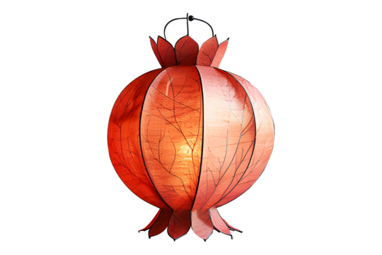Chinese red lanterns isolated on cut out PNG or transparent background. Decorate festival City Chinatown town. Realistic paper lamp template pattern. New Year's Day according to calendar. 