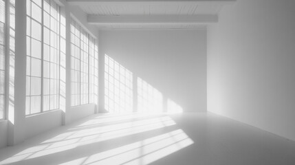 Fototapeta premium Minimalist and modern interior background of the minimalist Scandinavian style living room in high, Modern beige interior mockup featuring a wooden chair and natural light through wood paneling