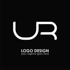 UR UR Logo Design, Creative Minimal Letter UR UR Monogram