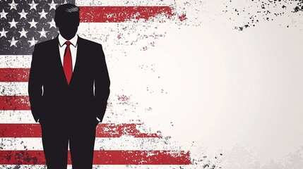 A customizable poster template showcasing a prominent title area alongside symbolic elements of authority, set against a crisp white backdrop.