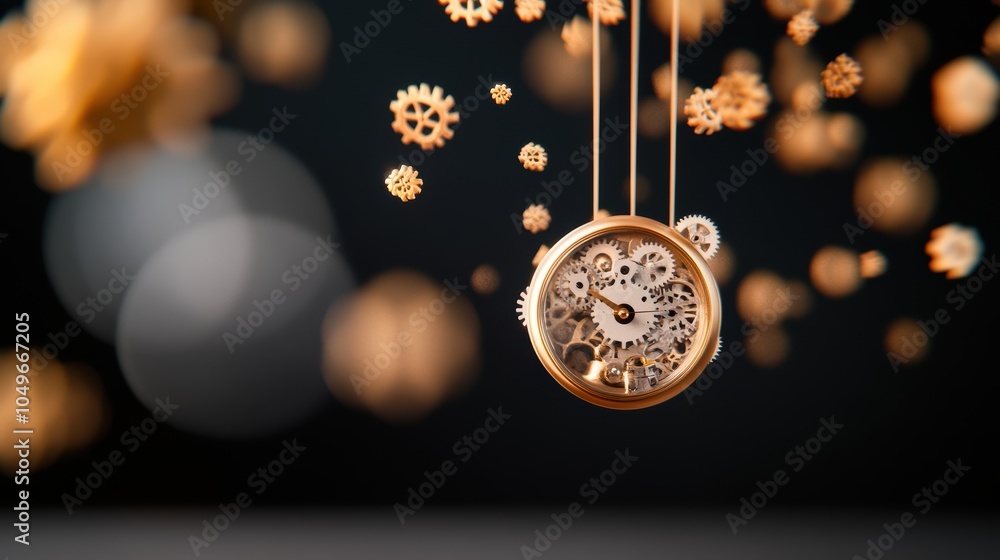 Poster a steam powered automaton, its movements fluid and hypnotic, creates a series of mesmerizing pattern